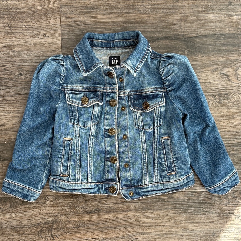 GAP Kids puff sleeve denim Jean Jacket